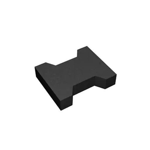 Rubber H-blok / 20.22x165x45 
